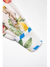 billige uformell kjole med trykk-print stripe frukt midi skjorte kjole