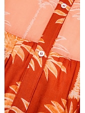 abordables robe décontractée imprimée-robe midi à fleurs et franges à col en V