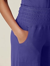 voordelige damesbroeken-bordeauxrode crush losse athleisure broek