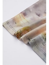 billige Blomster t-skjorte-kvinners t-skjorte mote blomsterprint kortermede vanlige topper rund hals ferie helg gul rosa blå lilla grønn vår &amp;amp; sommer
