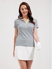 זול בגדי גולף נשים-בגדי ריקוד נשים חולצת POLO ירוק שרוולים קצרים הגנה מפני השמש קל משקל צמרות נשים בגדי גולף בגדי תלבושות ללבוש ביגוד