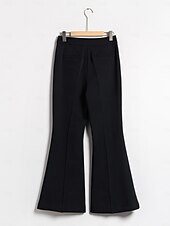 voordelige Broek-Boot-cut broek met hoge taille en elasticiteit