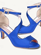 preiswerte Cocktail-Damen Hochzeitsschuhe Brautschuhe Schnalle Kätzchenabsatz Offene Spitze Minimalismus Satin Knöchelriemen Schwarz Weiß Elfenbein