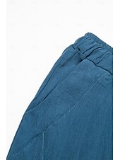 preiswerte Klassiker-Herren Leinenhose Hose Hosen Sommerhosen Pumphose Strandhose Tasche Kordelzug Elastische Taille Glatt Leichtgewichtig Knöchellänge Yoga Täglich Modisch Brautkleider schlicht Lockere Passform Meerblau