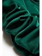 abordables Robes de fête-robe d&#039;occasion spéciale en satin de luxe vert pour femme, robe maxi à volants 3D, robe de soirée/mariage pour impressionner 2024