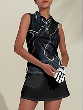 preiswerte Frauengolfkleidung-Damen Golf-Poloshirt Dunkelmarine Ärmellos Sonnenschutz Oberteil Damen-Golfkleidung, Kleidung, Outfits, Kleidung