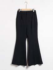 voordelige Broek-Boot-cut broek met hoge taille en elasticiteit