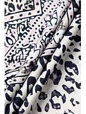 levne tričko umění a designu-Dámské Tričko Leopard Kašmírový vzor Módní Dlouhý rukáv Kulatý Běžné topy Denní Víkend Tisk Šedá Jaro &amp; podzim