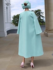 cheap With Jacket-Two Piece Sheath Mother of the Bride Dress Wedding Guest Church Elegant Jewel Neck Knee Length Stretch Fabric Half Sleeve Jacket Dresses with Solid Color Derby Dress Race Day Dress 2025