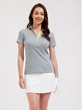 זול בגדי גולף נשים-בגדי ריקוד נשים חולצת POLO ירוק שרוולים קצרים הגנה מפני השמש קל משקל צמרות נשים בגדי גולף בגדי תלבושות ללבוש ביגוד