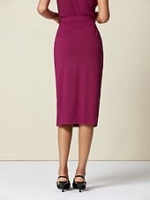 economico gonna da donna-Set gonna in 2 pezzi a vita alta in tencel
