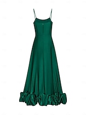 abordables Robes de fête-robe d&#039;occasion spéciale en satin de luxe vert pour femme, robe maxi à volants 3D, robe de soirée/mariage pour impressionner 2024