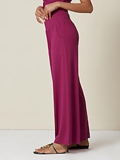voordelige damesbroeken-bordeauxrode crush losse athleisure broek
