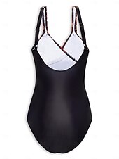 お買い得  デザイナー水着-花柄三角Vネックワンピース水着