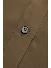 economico vestito casual-Abito camicia midi casual con bottoni in raso e allacciatura