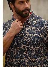cheap Men's Golf Clothing-Men's Golf Polo Shirt Brown Short Sleeve Sun Protection Top Leaf Golf Attire Clothes Outfits Wear Apparel