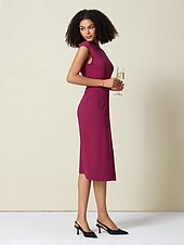 economico gonna da donna-Set gonna in 2 pezzi a vita alta in tencel