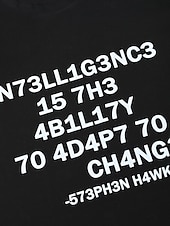 economico Magliette grafiche da uomo-Maglietta a maniche corte da uomo con graphic Stephen Hawking &#039;L&#039;intelligenza è la capacità di adattarsi ai cambiamenti&#039;