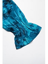 abordables robe décontractée imprimée-robe midi élégante en mousseline à jacquard fleuri