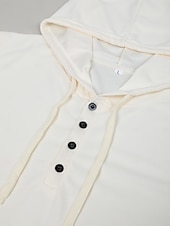 billiga Våffelstickad t-shirt-Herr Våffelskjorta T-shirt T-tröja Långärmad tröja Långärmad Huva Vår &amp; Höst Slät Mode Designer Grundläggande Semester Gata Utekväll Vit Khaki grön Ljusgrå Topp t-shirt för män