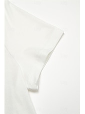 abordables T-shirt Animaux-t-shirt basique à manches courtes pour femme, imprimé chat, col rond, décontracté, week-end, blanc