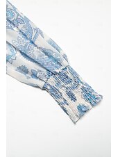 levne Květinové šaty-šifon svatební host paisley print elastický pas maxi šaty