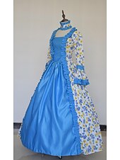 tanie Sukienki-Zabytkowe Rokoko Renesansowa Maxi Sukienka Normalny Juliet Kopciuszek Księżniczka Kwadratowy dekolt Strój na bal maskowy Halloween Karnawał Bal maskowy Spektakl Impreza Halloween Doroślu Na każdy