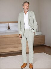 abordables Trajes casuales-De los hombres boda en la playa Trajes Pico Rosa Azul Marino Color sólido Estándar Juego de 2 piezas Recto 2 botones