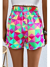 olcso Hot Shorts-Női Rövidnadrágok Alkalmi Napi Rövid Leopárd Mértani Kockás Hasított Nyomtatás Lélegzési képesség Kényelmes Mikroelasztikus Alkalmi Hétvége Világos rózsaszín Rózsaszín Bíbor Lóhere Nyár Normál