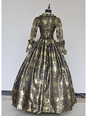abordables Robes-ancien Baroque Punk &amp; Gothique Maxi Robe Normal Juliette Cendrillon Princesse Col carré Déguisement Royal Halloween Carnaval Mascarade Performance Soirée Halloween Adultes Toutes saisons