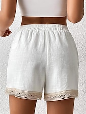 cheap Shorts-Women&#039;s Shorts Plain White Active High Waist Short