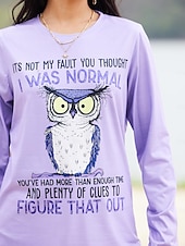 voordelige Humor &amp; Citaten thee-Dames T-shirt dier Hond Brief Modieus Grappig Korte mouw Ronde hals Normale tops Dagelijks Weekend Afdrukken Wit Licht Bruin Paars Khaki Zomer