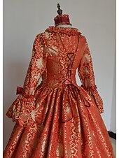 abordables Robes-ancien Baroque Punk &amp; Gothique Maxi Robe Normal Juliette Cendrillon Princesse Col carré Déguisement Royal Halloween Carnaval Mascarade Performance Soirée Halloween Adultes Toutes saisons