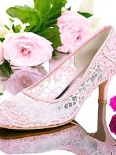 voordelige Bruiloftsgast-Klassieke kanten pumps voor dames – comfortabele pumps met een lage kittenhak en ronde neus, perfect voor bruiloften, een avondje uit en speciale gelegenheden.