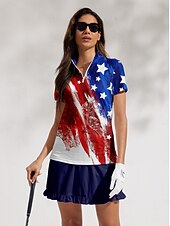 זול בגדי גולף נשים-בגדי ריקוד נשים חולצת POLO אדום שרוולים קצרים צמרות נשים בגדי גולף בגדי תלבושות ללבוש ביגוד