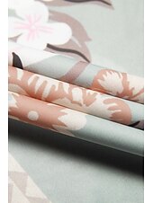 abordables Robes de fête-Robe longue en satin vert à fleurs, col en V, manches bouffantes, pour invités de fête/mariage, pour impressionner 2024