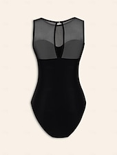 お買い得  デザイナー水着-女性用 スイムウェア ワンピース 水着 単色/無地 ブラック ラウンド 水着 ビーチスタイル