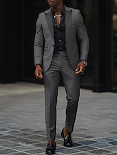 cheap Homecoming Suits-Men&#039;s Wedding Suits Homecoming Suits Burgundy Dark Green Fashion Daily Solid Colored Tailored Fit 2 Piece Single Breasted One-button