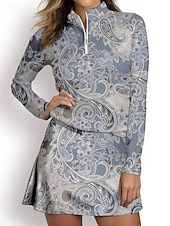 cheap Women&#039;s Golf Clothing-Women&#039;s Golf Polo Shirt Floral Long Sleeve Sun Protection UPF50 for Ladies Golf Attire