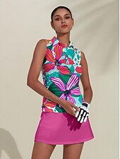 billiga Kvinnors golfkläder-Dam Vandringspolotröja Rosa Grön Mörkblå Ärmlös Överdelar Golfkläder för damer Kläder Outfits Bär kläder