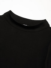 preiswerte Blusen-Damenbluse für Hochzeitsgäste, Partys, schwarz, hoher Halsausschnitt, Chiffon, Modal, Patchwork, ausgestellte Manschetten, schmale Passform, elastisch, elegant, lässig, Bürokleidung