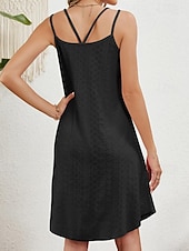 tanie mini czarna sukienka-Damskie Sukienka midi Biała sukienka Sukienka na ukończenie szkoły Koronkowa sukienka Codzienne sukienki Moda miejska Codzienny Linia A Urlop Ulica Święto Luźna Krótki rękaw W serek Czarny Biały