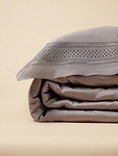economico Collezione d&#039;elite-copripiumino in puro cotone pima al 100% 4 pezzi set supima 140-tc set di biancheria da letto in raso di seta morbido di lusso 1 copripiumino 1 lenzuolo piatto 2 federe