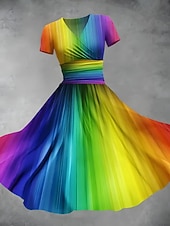 abordables Robe de cocktail-Femmes Robe Midi Robe d&#039;été Élégant Tropical Classique Vacances Maison Date Coupe Ample Graphique Manche Courte Col en V Noir Blanche Jaune Vert Claire Été