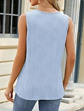 cheap Tank Tops &amp; Camis-Women&#039;s Camisole Tank Top Striped Sleeveless Top One-Shoulder Buttoned Asymmetrical Neckline Casual Blouse for Summer Social Gatherings White