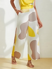 cheap Pants-Women&#039;s Straight Full Length Pocket Pants Casual Daily Weekend White Summer S M L