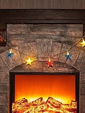  Патриотичные светодиодные гирлянды для Дня независимости 4 июля 250-й юбилей День памяти звездные огоньки 1,5 м 10 LED работающие от батареек праздничное украшение для дома