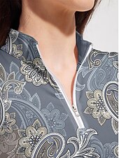 cheap Women&#039;s Golf Clothing-Women&#039;s Golf Polo Shirt Floral Long Sleeve Sun Protection UPF50 for Ladies Golf Attire