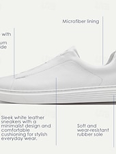  Weiße Slip-On-Sneaker aus Leder für Herren – minimalistisches Design mit bequemer Sohle für den Freizeitlook