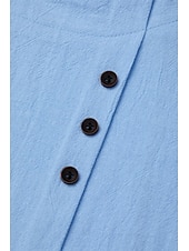  Camicia da donna 100% Cotone Camicia Blusa Stampa a bottoni Weekend Streetwear Di base Casual Simile lino Manica corta Collo tondo Bianco Estate Primavera